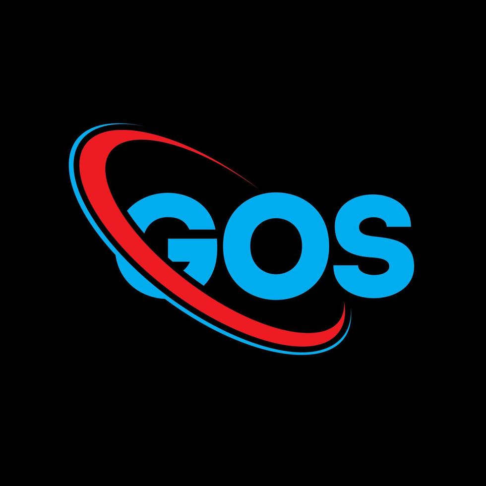 gos-Logo. geht Brief. gos Brief Logo-Design. Initialen gos Logo verbunden mit Kreis und Monogramm-Logo in Großbuchstaben. gos typografie für technologie-, geschäfts- und immobilienmarke. vektor