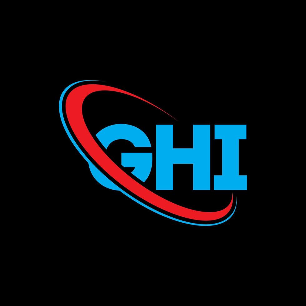 ghi-Logo. Ghi-Brief. Ghi-Brief-Logo-Design. Initialen Ghi-Logo verbunden mit Kreis und Monogramm-Logo in Großbuchstaben. ghi-typografie für technologie-, geschäfts- und immobilienmarke. vektor
