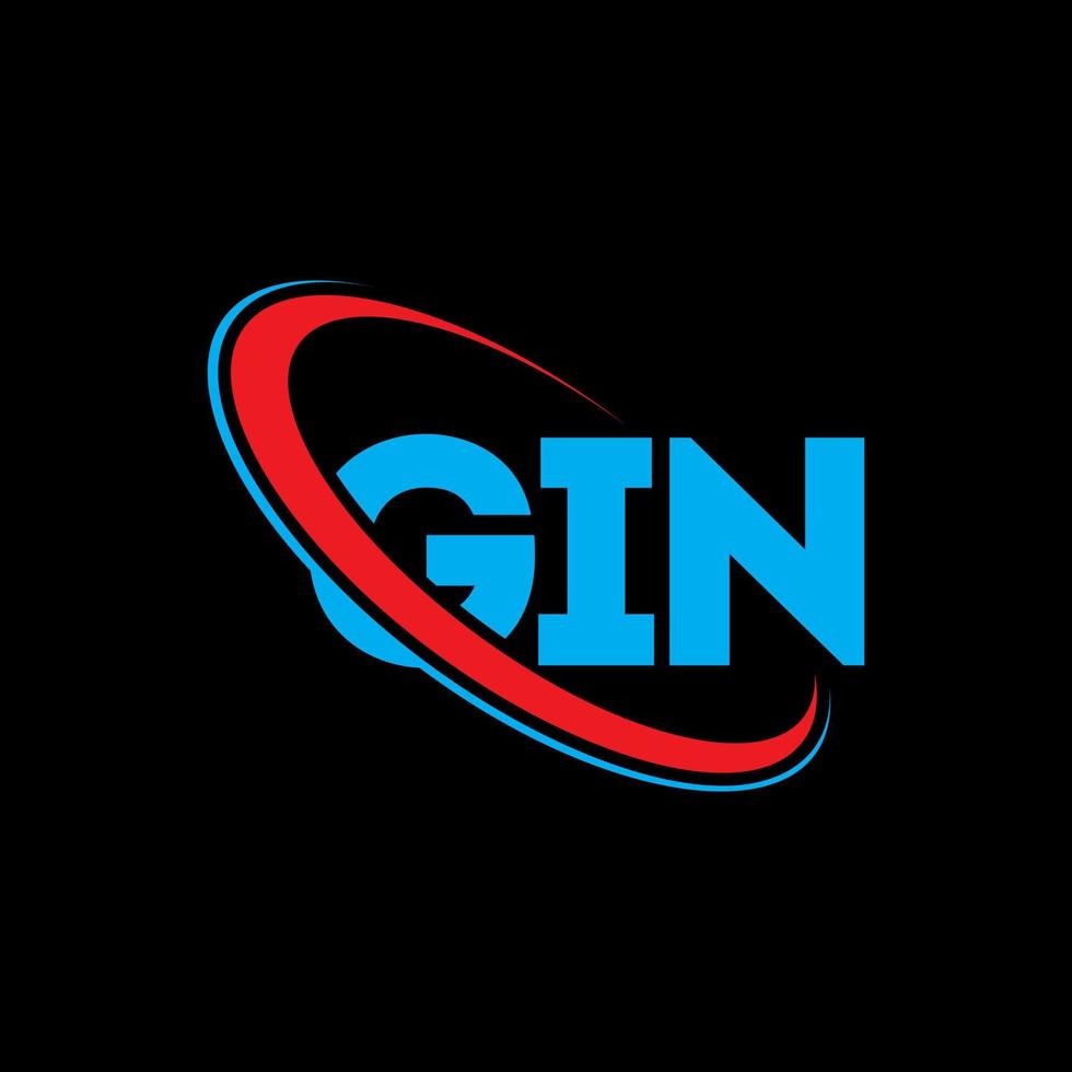 gin logotyp. gin brev. gin bokstav logo design. initialer gin logotyp länkad med cirkel och versaler monogram logotyp. gin typografi för teknik, affärs- och fastighetsmärke. vektor