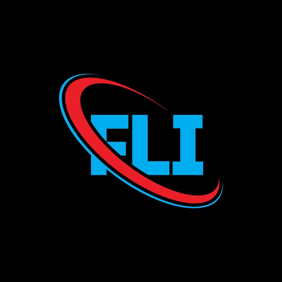 fli-Logo. Fli-Brief. Logo-Design mit Fli-Buchstaben. Initialen-Fli-Logo, verbunden mit Kreis und Monogramm-Logo in Großbuchstaben. fli typografie für technologie-, geschäfts- und immobilienmarke. vektor