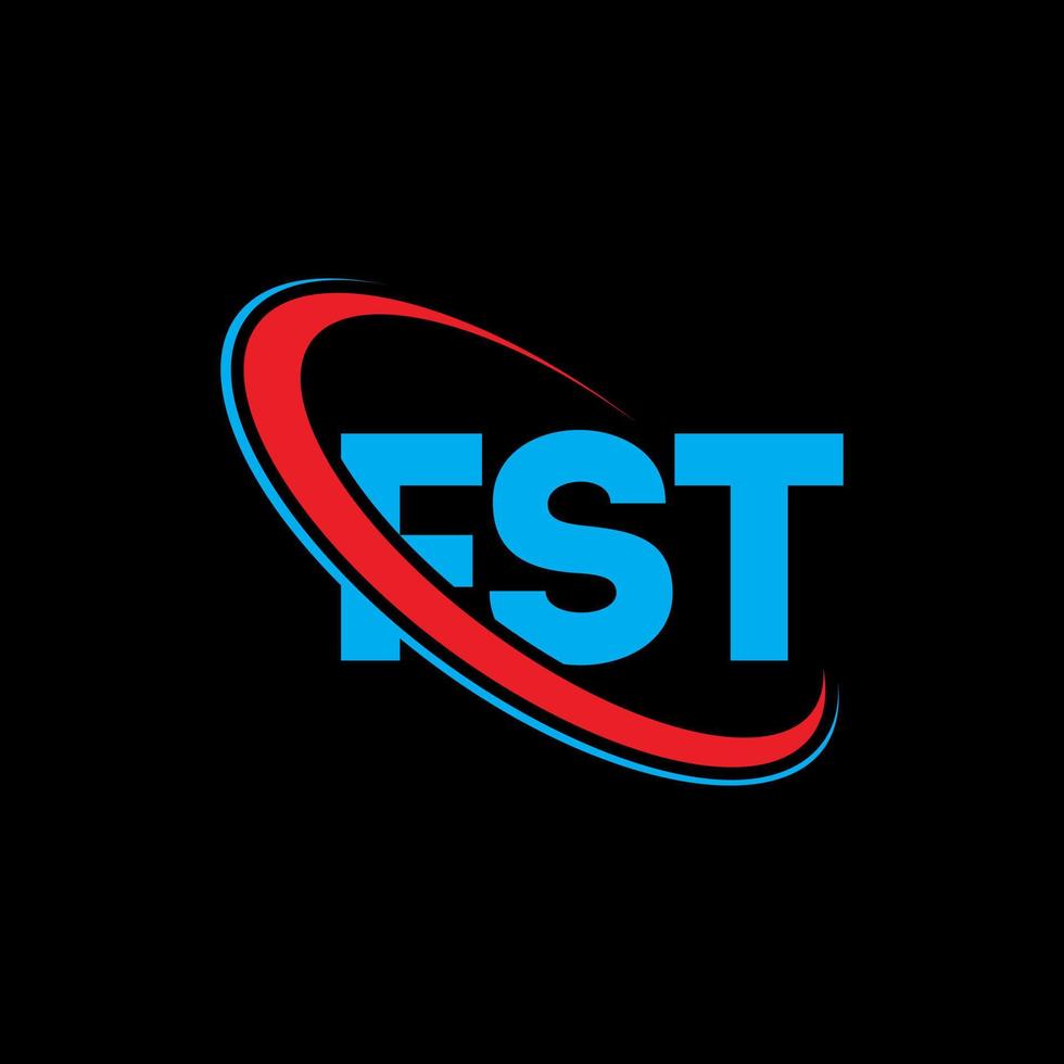 fst-Logo. erster Brief. Design des ersten Buchstaben-Logos. Initialen fst-Logo verbunden mit Kreis und Monogramm-Logo in Großbuchstaben. erste typografie für technologie-, geschäfts- und immobilienmarke. vektor