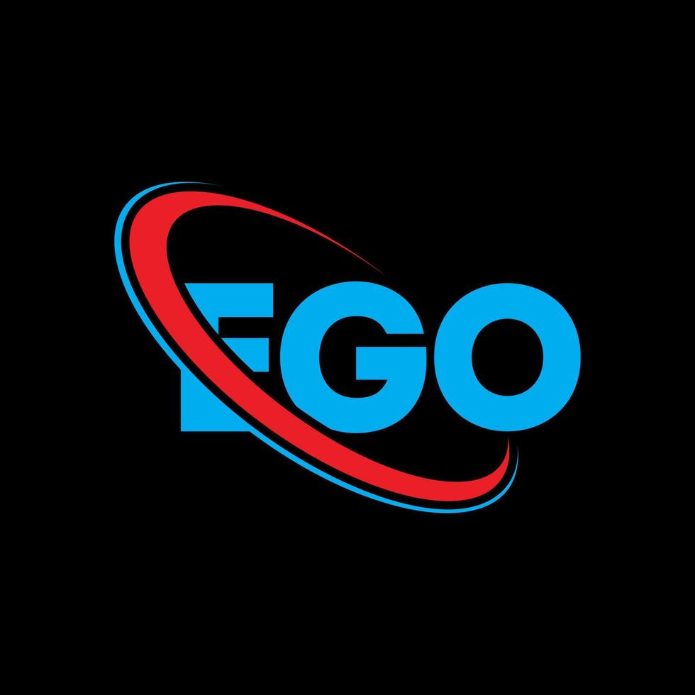 ego logotyp. egobrev. design av egobokstavslogotyp. initialer ego logotyp länkad med cirkel och versaler monogram logotyp. egotypografi för teknik-, affärs- och fastighetsmärke. vektor