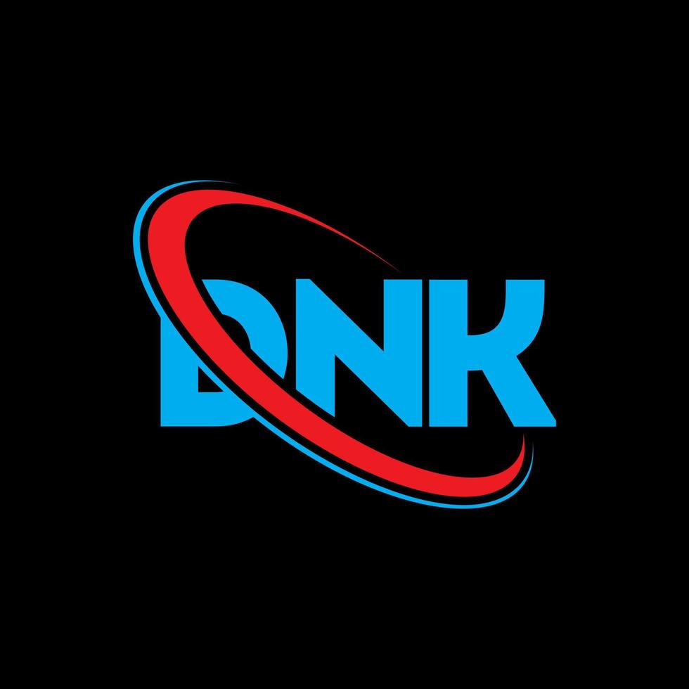 dnk logotyp. dnk brev. dnk bokstavslogotypdesign. initialer dnk logotyp länkad med cirkel och versaler monogram logotyp. dnk typografi för teknik, företag och fastighetsmärke. vektor