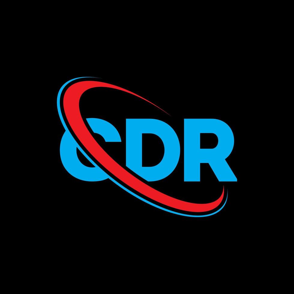 cdr-Logo. cdr-Brief. cdr-Brief-Logo-Design. Initialen cdr-Logo verbunden mit Kreis und Monogramm-Logo in Großbuchstaben. cdr-typografie für technologie-, geschäfts- und immobilienmarke. vektor