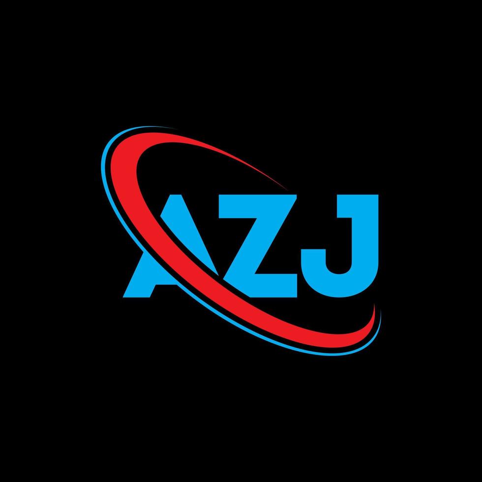 azj-Logo. azj-Brief. azj-Buchstaben-Logo-Design. Initialen azj-Logo verbunden mit Kreis und Monogramm-Logo in Großbuchstaben. azj typografie für technologie-, geschäfts- und immobilienmarke. vektor