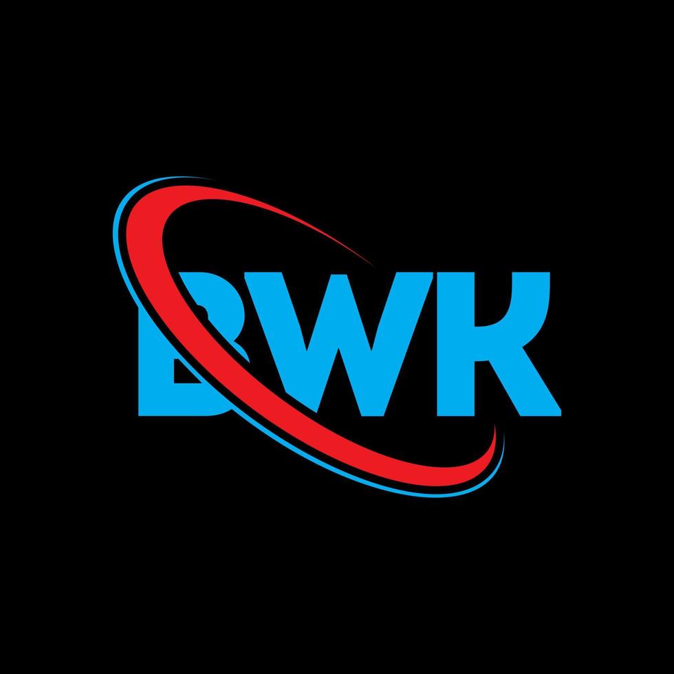 bwk-Logo. bwk-Brief. bwk-Buchstaben-Logo-Design. Initialen bwk-Logo verbunden mit Kreis und Monogramm-Logo in Großbuchstaben. bwk Typografie für Technologie-, Business- und Immobilienmarke. vektor