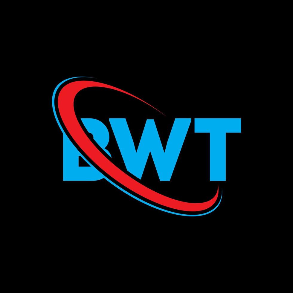 bwt-Logo. bw Brief. bwt-Brief-Logo-Design. Initialen bwt-Logo verbunden mit Kreis und Monogramm-Logo in Großbuchstaben. bwt Typografie für Technologie-, Business- und Immobilienmarke. vektor