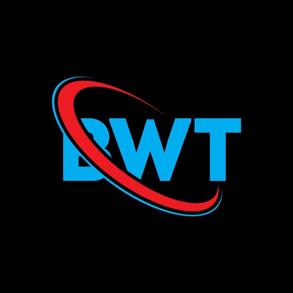 bwt logotyp. bwt bokstav. bwt brev logotyp design. initialer bwt logotyp länkad med cirkel och versaler monogram logotyp. bwt typografi för teknik, affärs- och fastighetsmärke. vektor