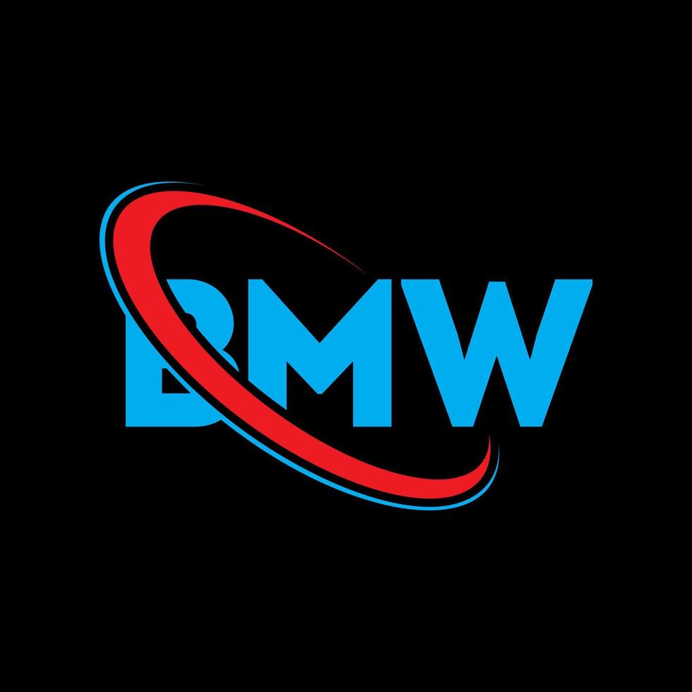 BMW-Logo. bmw brief. bmw-Buchstaben-Logo-Design. BMW-Logo mit Initialen, verbunden mit Kreis und Monogramm-Logo in Großbuchstaben. bmw typografie für technologie-, geschäfts- und immobilienmarke. vektor