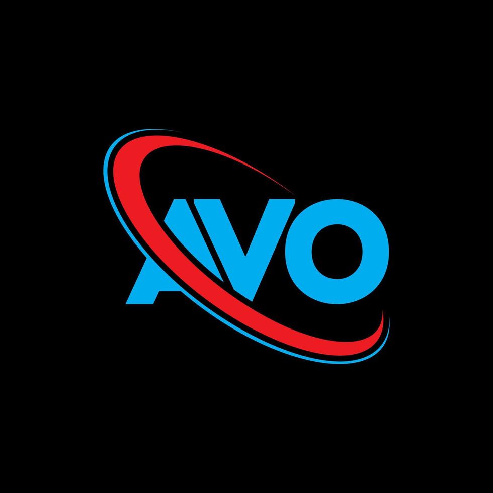 avo-Logo. Avo-Brief. Avo-Brief-Logo-Design. Initialen Avo-Logo verbunden mit Kreis und Monogramm-Logo in Großbuchstaben. Avo-Typografie für Technologie-, Geschäfts- und Immobilienmarke. vektor