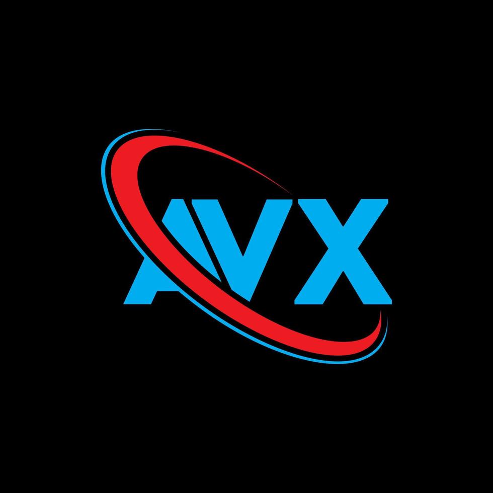 avx-Logo. avx-Brief. avx-Buchstaben-Logo-Design. Initialen avx-Logo verbunden mit Kreis und Monogramm-Logo in Großbuchstaben. avx-typografie für technologie-, geschäfts- und immobilienmarke. vektor