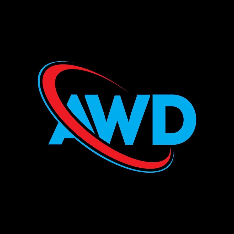 awd logotyp. awd brev. awd brev logotyp design. initialer awd logotyp länkad med cirkel och versaler monogram logotyp. awd typografi för teknik, företag och fastighetsmärke. vektor