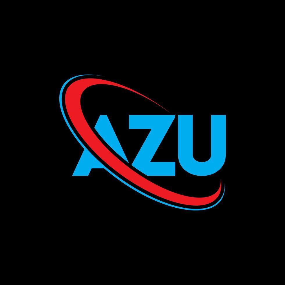 azu-Logo. Azu-Brief. azu-Buchstaben-Logo-Design. Initialen azu-Logo verbunden mit Kreis und Monogramm-Logo in Großbuchstaben. azu Typografie für Technologie-, Geschäfts- und Immobilienmarke. vektor