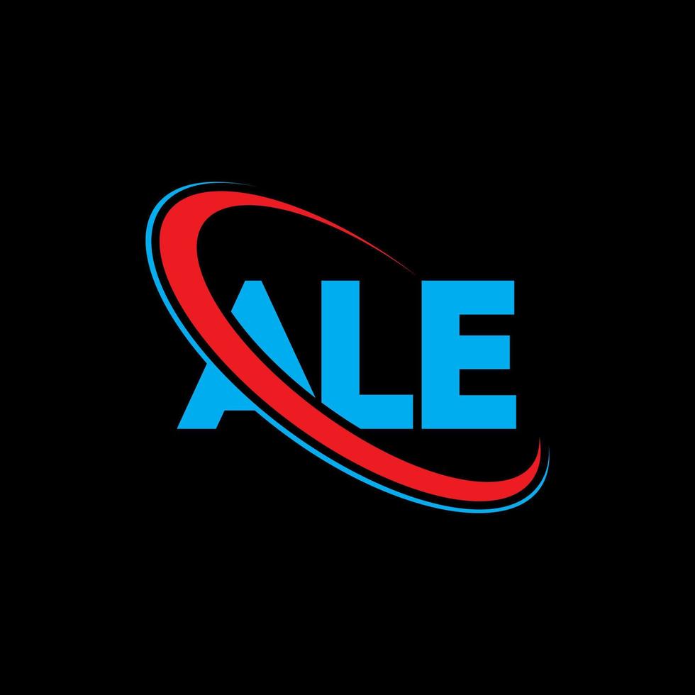 Ale-Logo. Ale Brief. Ale-Brief-Logo-Design. Initialen-Ale-Logo, verbunden mit Kreis und Monogramm-Logo in Großbuchstaben. ale typografie für technologie-, geschäfts- und immobilienmarke. vektor