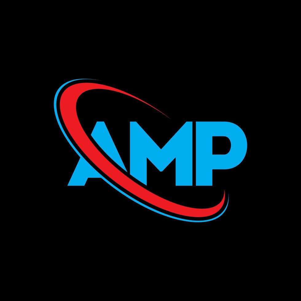 Amp-Logo. Amp-Brief. Amp-Brief-Logo-Design. Initialen-Amp-Logo verbunden mit Kreis und Monogramm-Logo in Großbuchstaben. amp typografie für technologie-, geschäfts- und immobilienmarke. vektor