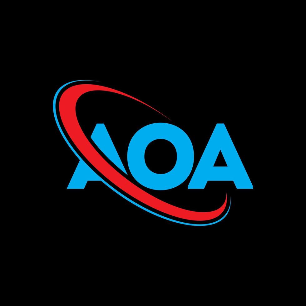aoa-Logo. oa Brief. aoa-Buchstaben-Logo-Design. Initialen aoa-Logo verbunden mit Kreis und Monogramm-Logo in Großbuchstaben. aoa typografie für technologie-, geschäfts- und immobilienmarke. vektor