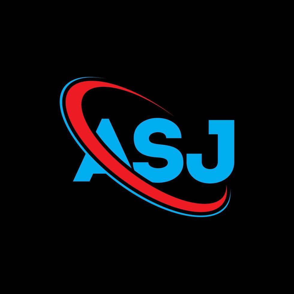 asj logotyp. asj bokstav. asj bokstavslogotypdesign. initialer asj logotyp länkad med cirkel och versaler monogram logotyp. asj typografi för teknik, företag och fastighetsmärke. vektor