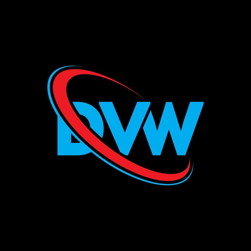 dvw-Logo. dvw-Brief. dvw-Brief-Logo-Design. Initialen dvw-Logo verbunden mit Kreis und Monogramm-Logo in Großbuchstaben. dvw Typografie für Technik, Wirtschaft und Immobilienmarke. vektor