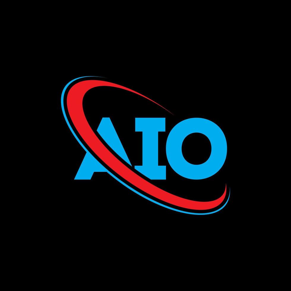 aio-Logo. aio-Brief. aio-Buchstaben-Logo-Design. Initialen aio-Logo verbunden mit Kreis und Monogramm-Logo in Großbuchstaben. aio-typografie für technologie-, geschäfts- und immobilienmarke. vektor