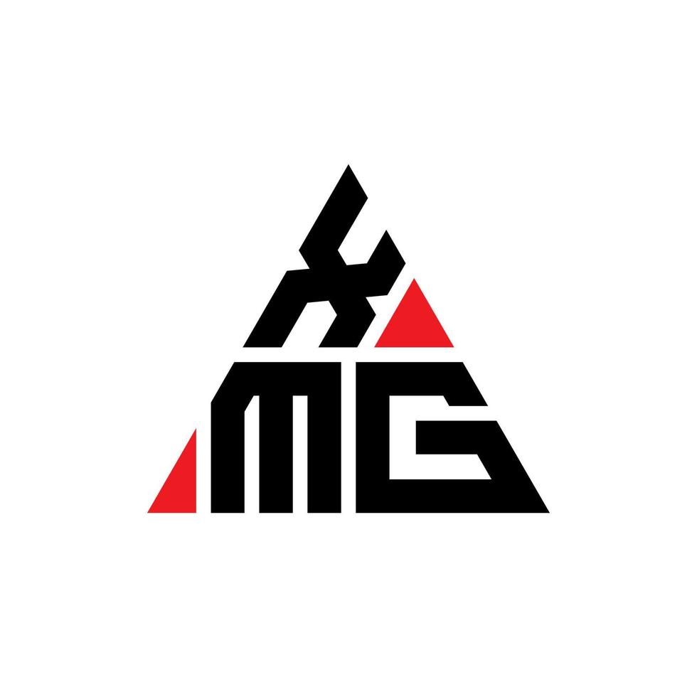xmg triangel bokstavslogotypdesign med triangelform. xmg triangel logotyp design monogram. xmg triangel vektor logotyp mall med röd färg. xmg triangulär logotyp enkel, elegant och lyxig logotyp.