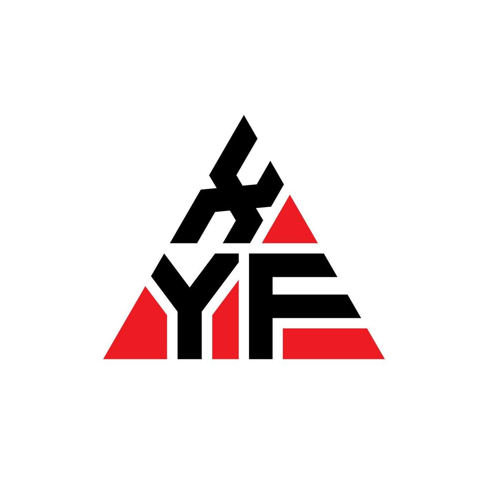 xyf triangel bokstavslogotypdesign med triangelform. xyf triangel logotyp design monogram. xyf triangel vektor logotyp mall med röd färg. xyf triangulär logotyp enkel, elegant och lyxig logotyp.