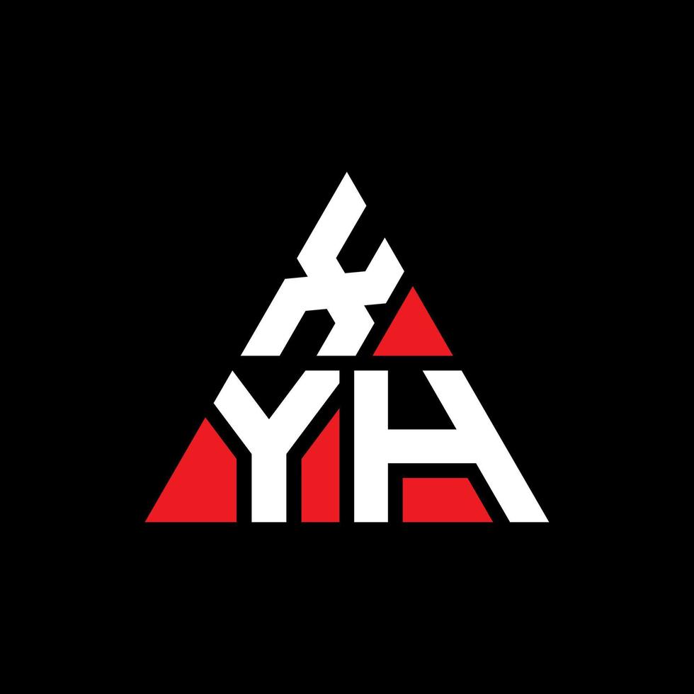 xyh triangel bokstavslogotypdesign med triangelform. xyh triangel logotyp design monogram. xyh triangel vektor logotyp mall med röd färg. xyh triangulär logotyp enkel, elegant och lyxig logotyp.