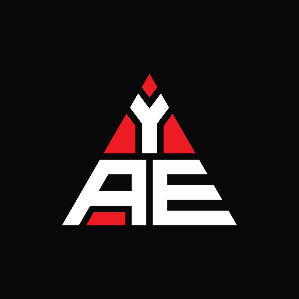Yae-Dreieck-Buchstaben-Logo-Design mit Dreiecksform. Yae-Dreieck-Logo-Design-Monogramm. Yae-Dreieck-Vektor-Logo-Vorlage mit roter Farbe. yae dreieckiges Logo einfaches, elegantes und luxuriöses Logo. vektor