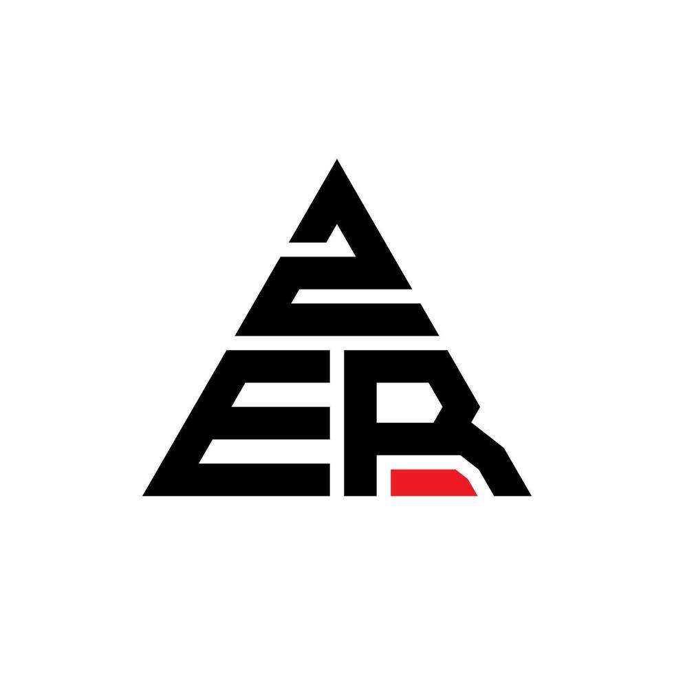 zer-Dreieck-Buchstaben-Logo-Design mit Dreiecksform. Zer-Dreieck-Logo-Design-Monogramm. Zer-Dreieck-Vektor-Logo-Vorlage mit roter Farbe. zer dreieckiges Logo einfaches, elegantes und luxuriöses Logo. vektor