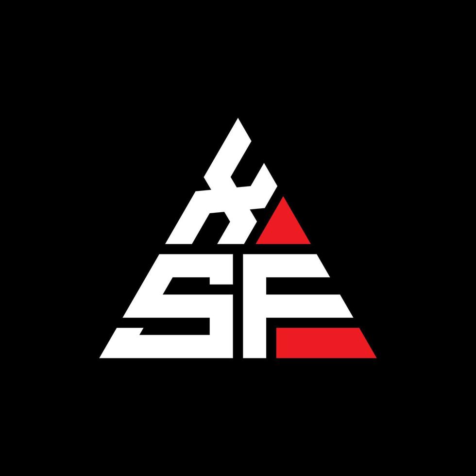 xsf triangel bokstavslogotypdesign med triangelform. xsf triangel logotyp design monogram. xsf triangel vektor logotyp mall med röd färg. xsf triangulär logotyp enkel, elegant och lyxig logotyp.