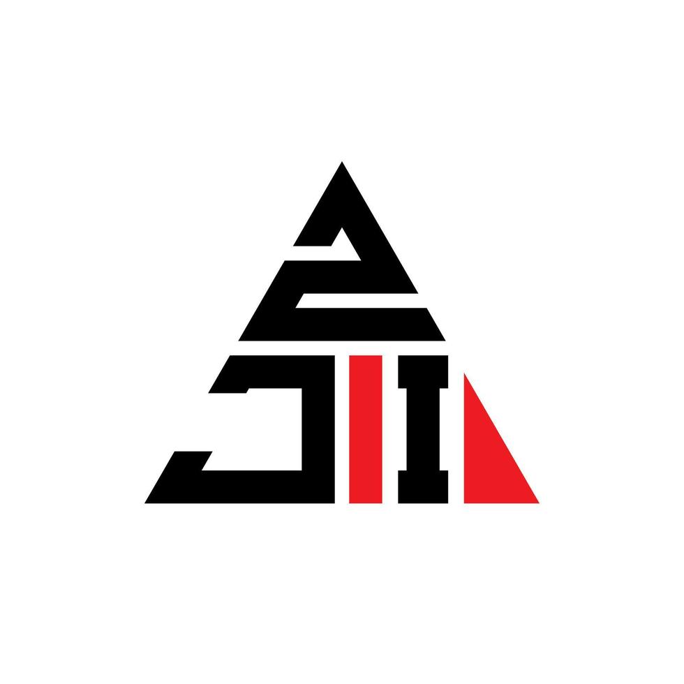 zji Dreiecksbuchstaben-Logo-Design mit Dreiecksform. Zji-Dreieck-Logo-Design-Monogramm. Zji-Dreieck-Vektor-Logo-Vorlage mit roter Farbe. zji dreieckiges logo einfaches, elegantes und luxuriöses logo. vektor