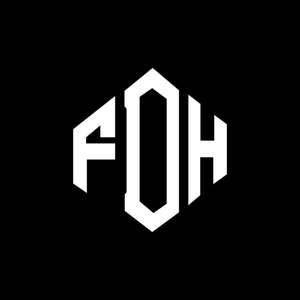 fdh-Brief-Logo-Design mit Polygonform. fdh Logo-Design in Polygon- und Würfelform. fdh Sechseck-Vektor-Logo-Vorlage in weißen und schwarzen Farben. fdh-monogramm, geschäfts- und immobilienlogo. vektor