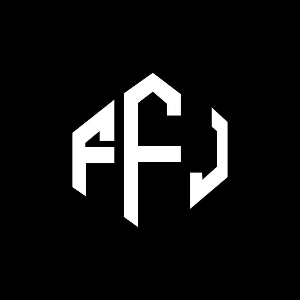 ffj bokstavslogotypdesign med polygonform. ffj polygon och kubform logotypdesign. ffj hexagon vektor logotyp mall vita och svarta färger. ffj monogram, affärs- och fastighetslogotyp.