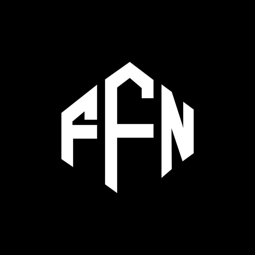ffn brev logotyp design med polygon form. ffn polygon och kubform logotypdesign. ffn hexagon vektor logotyp mall vita och svarta färger. ffn monogram, affärs- och fastighetslogotyp.