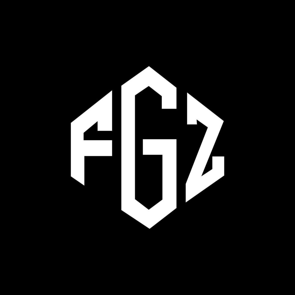 fgz bokstavslogotypdesign med polygonform. fgz polygon och kubform logotypdesign. fgz hexagon vektor logotyp mall vita och svarta färger. fgz monogram, affärs- och fastighetslogotyp.