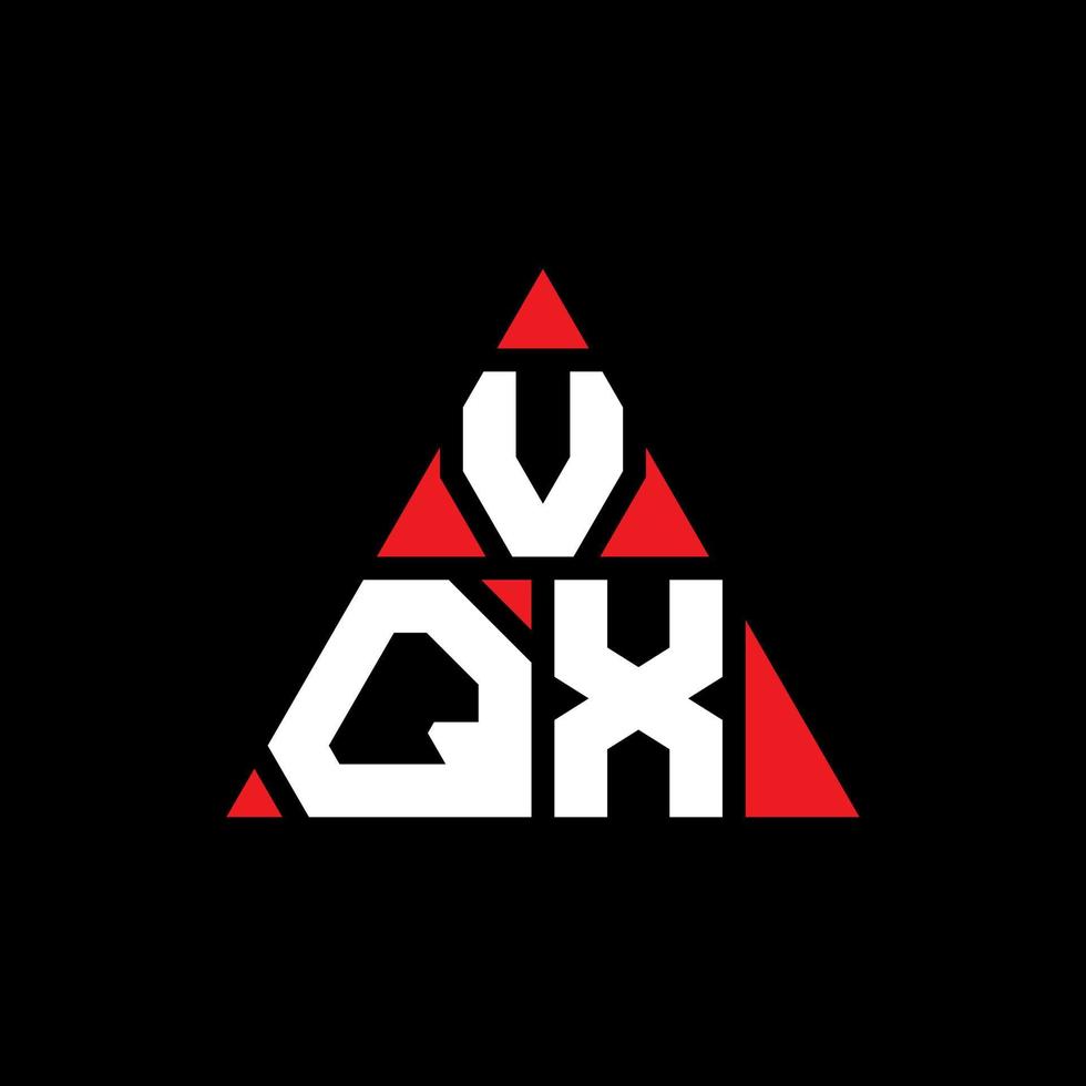 vqx triangel bokstavslogotypdesign med triangelform. vqx triangel logotyp design monogram. vqx triangel vektor logotyp mall med röd färg. vqx triangulär logotyp enkel, elegant och lyxig logotyp.