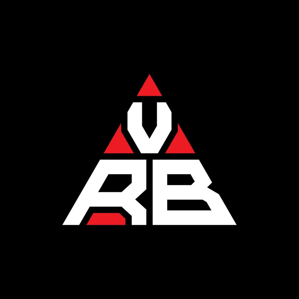 vrb-Dreieck-Buchstaben-Logo-Design mit Dreiecksform. vrb-Dreieck-Logo-Design-Monogramm. vrb-Dreieck-Vektor-Logo-Vorlage mit roter Farbe. vrb dreieckiges Logo einfaches, elegantes und luxuriöses Logo. vektor