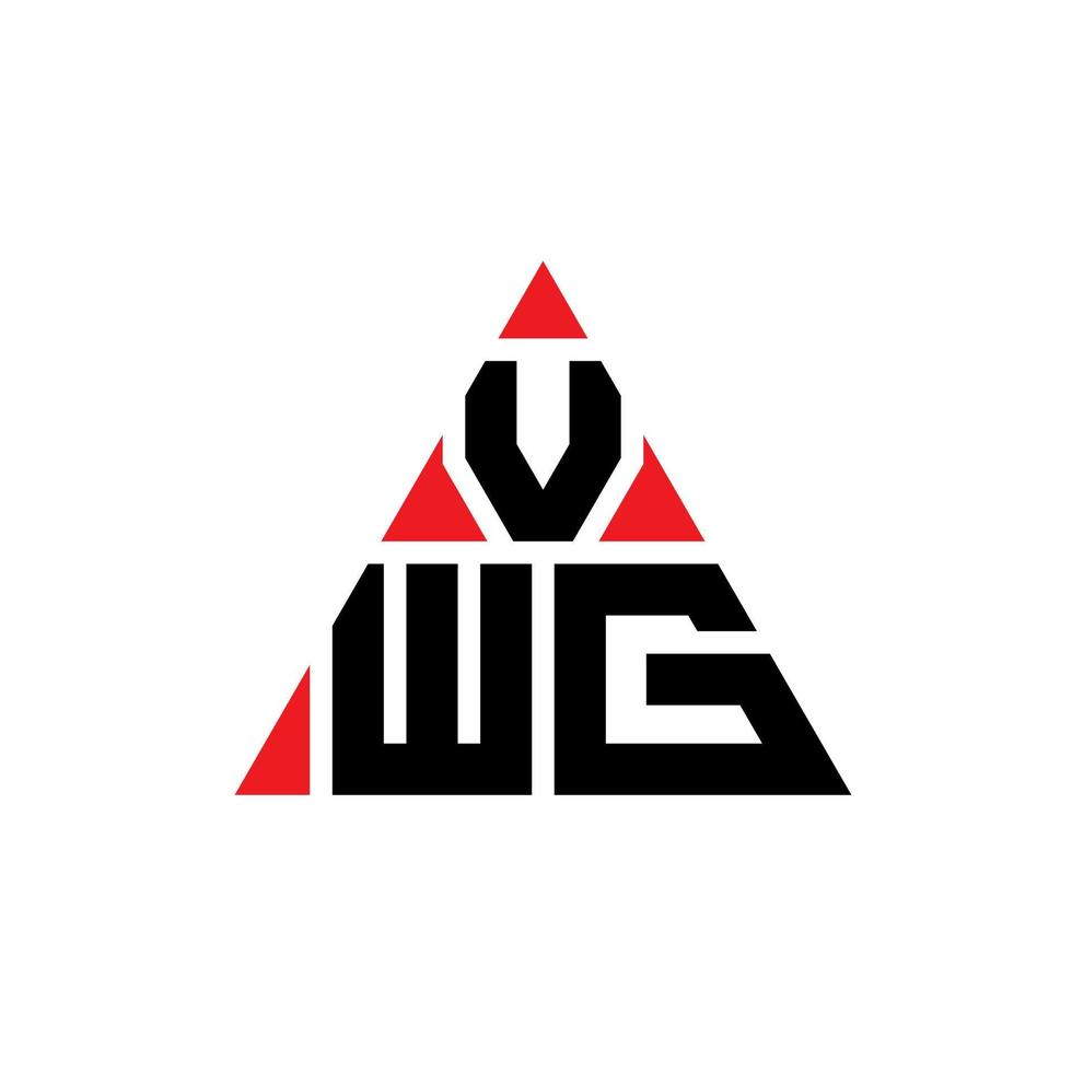 vwg-Dreieck-Buchstaben-Logo-Design mit Dreiecksform. vwg-Dreieck-Logo-Design-Monogramm. VWG-Dreieck-Vektor-Logo-Vorlage mit roter Farbe. vwg dreieckiges Logo einfaches, elegantes und luxuriöses Logo. vektor