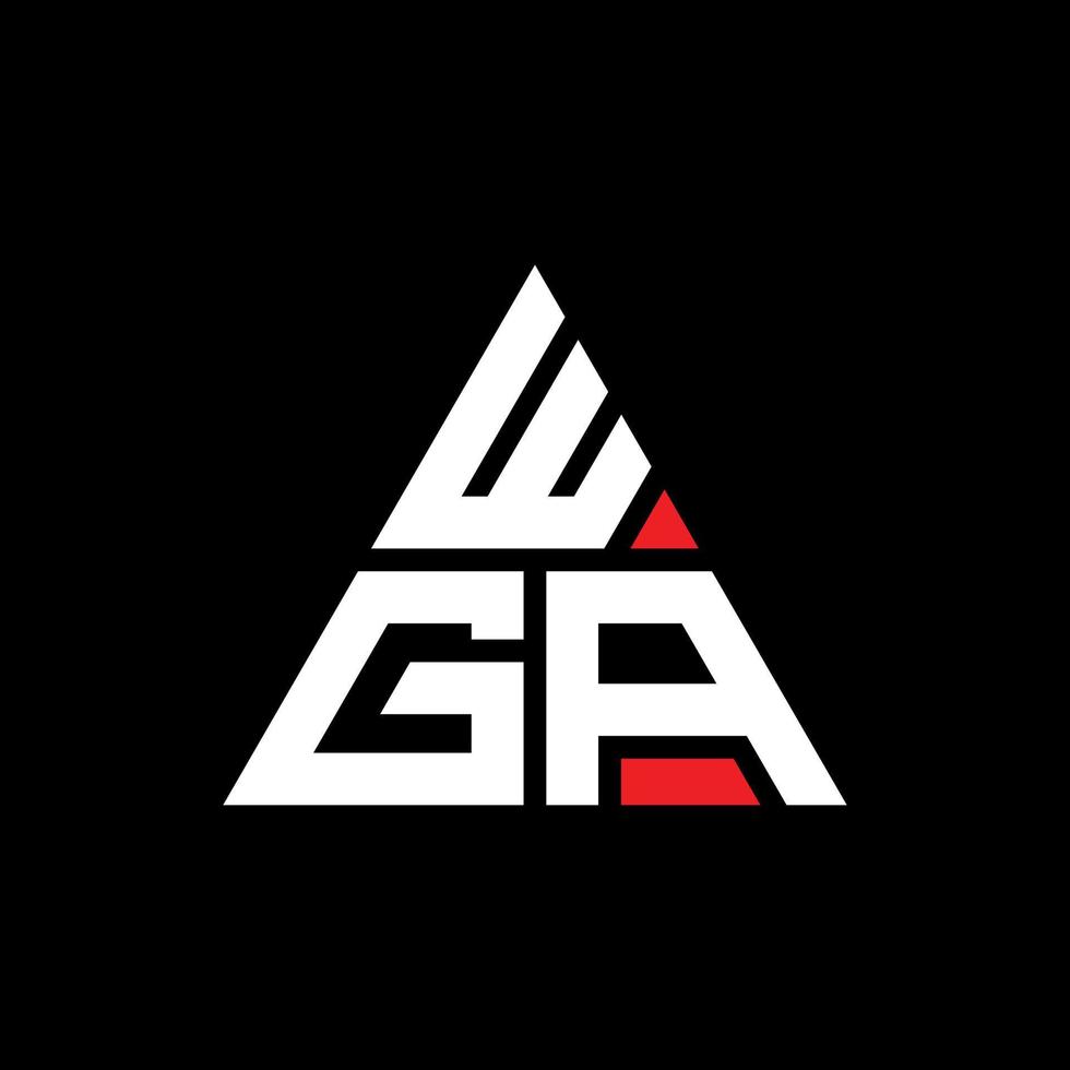 wga-Dreieck-Buchstaben-Logo-Design mit Dreiecksform. Wga-Dreieck-Logo-Design-Monogramm. WGA-Dreieck-Vektor-Logo-Vorlage mit roter Farbe. wga dreieckiges logo einfaches, elegantes und luxuriöses logo. wg vektor