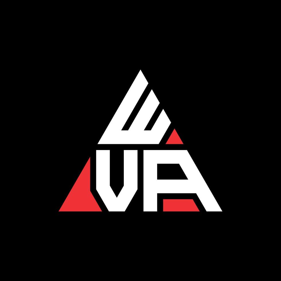 wva Dreiecksbuchstaben-Logo-Design mit Dreiecksform. WVA-Dreieck-Logo-Design-Monogramm. WVA-Dreieck-Vektor-Logo-Vorlage mit roter Farbe. wva dreieckiges Logo einfaches, elegantes und luxuriöses Logo. vektor