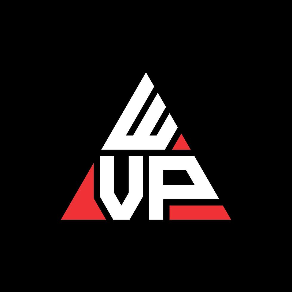 wvp-Dreieck-Buchstaben-Logo-Design mit Dreiecksform. wvp-Dreieck-Logo-Design-Monogramm. wvp-Dreieck-Vektor-Logo-Vorlage mit roter Farbe. wvp dreieckiges Logo einfaches, elegantes und luxuriöses Logo. vektor