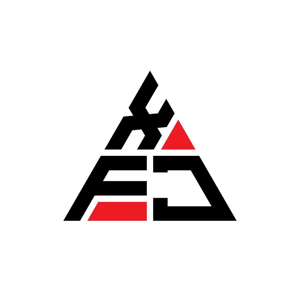 xfj triangel bokstavslogotypdesign med triangelform. xfj triangel logotyp design monogram. xfj triangel vektor logotyp mall med röd färg. xfj triangulär logotyp enkel, elegant och lyxig logotyp.