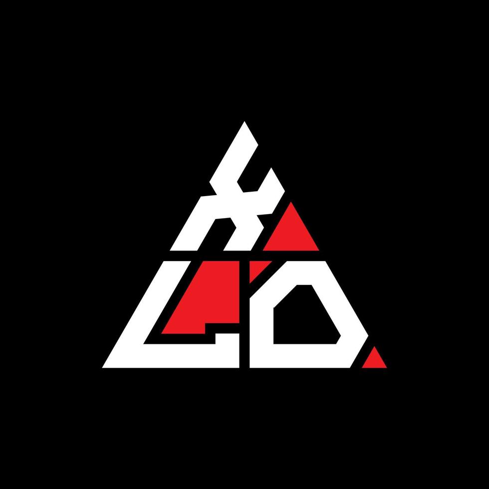 xlo triangel bokstavslogotypdesign med triangelform. xlo triangel logotyp design monogram. xlo triangel vektor logotyp mall med röd färg. xlo triangulär logotyp enkel, elegant och lyxig logotyp.