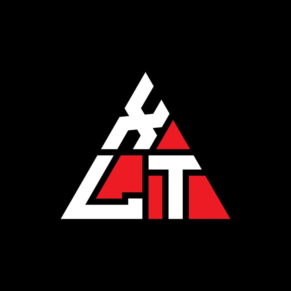 xlt triangel bokstavslogotypdesign med triangelform. xlt triangel logotyp design monogram. xlt triangel vektor logotyp mall med röd färg. xlt triangulär logotyp enkel, elegant och lyxig logotyp.