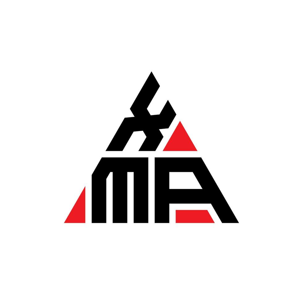 Xma-Dreieck-Buchstaben-Logo-Design mit Dreiecksform. xma-Dreieck-Logo-Design-Monogramm. Weihnachtsdreieck-Vektor-Logo-Vorlage mit roter Farbe. dreieckiges xma-logo einfaches, elegantes und luxuriöses logo. vektor