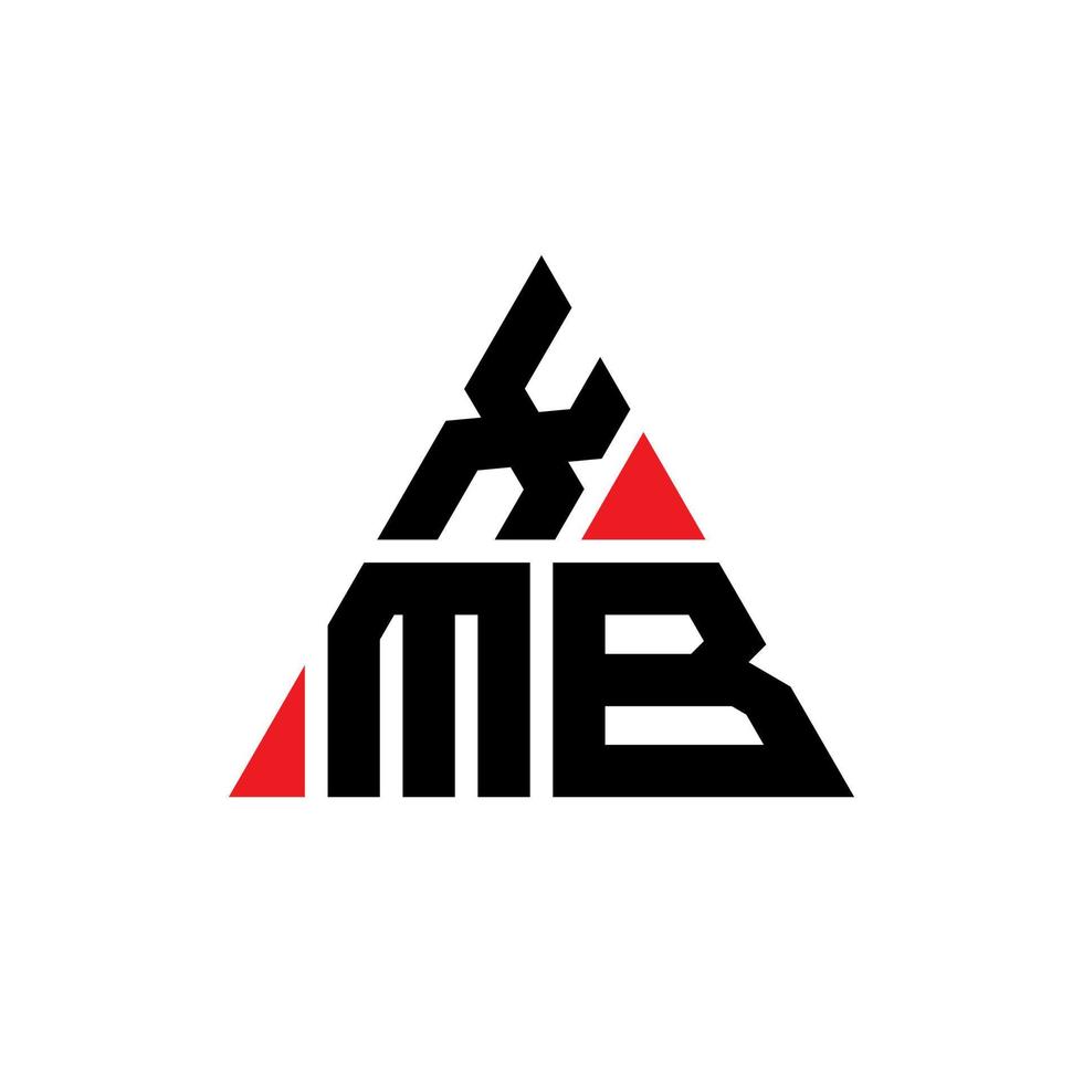 xmb triangel bokstavslogotypdesign med triangelform. xmb triangel logotyp design monogram. xmb triangel vektor logotyp mall med röd färg. xmb triangulär logotyp enkel, elegant och lyxig logotyp.