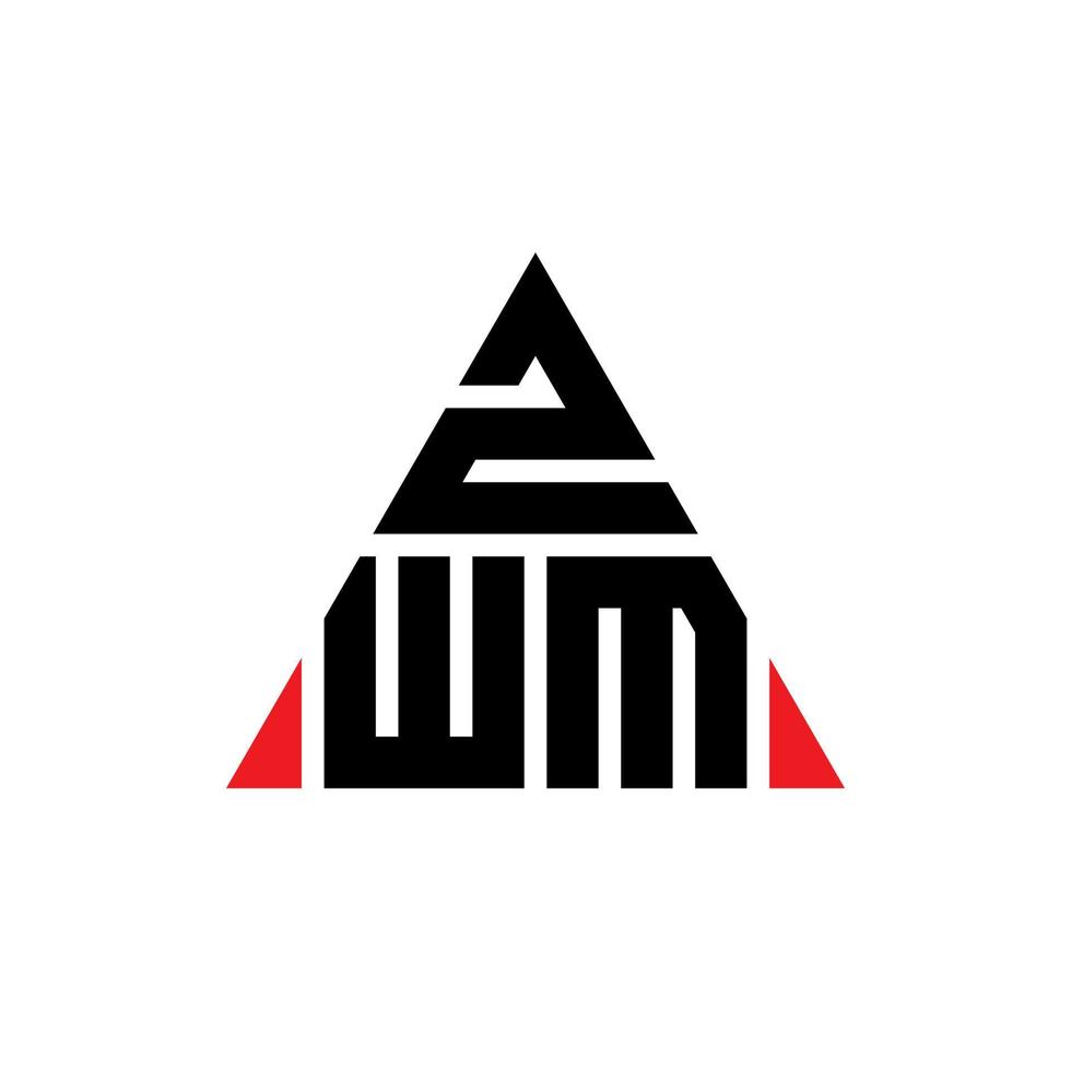 zwm Dreiecksbuchstaben-Logo-Design mit Dreiecksform. zwm-Dreieck-Logo-Design-Monogramm. zwm-Dreieck-Vektor-Logo-Vorlage mit roter Farbe. zwm dreieckiges Logo einfaches, elegantes und luxuriöses Logo. vektor