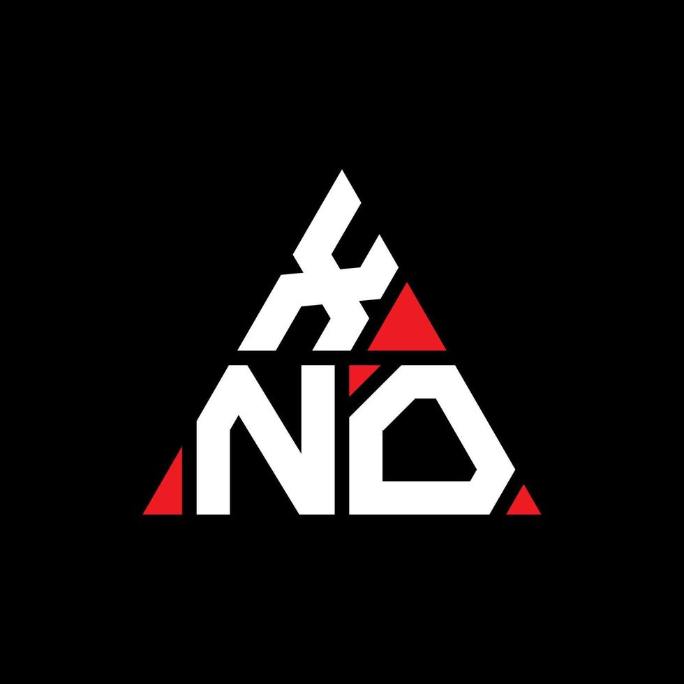 xno triangel bokstavslogotypdesign med triangelform. xno triangel logotyp design monogram. xno triangel vektor logotyp mall med röd färg. xno triangulär logotyp enkel, elegant och lyxig logotyp.