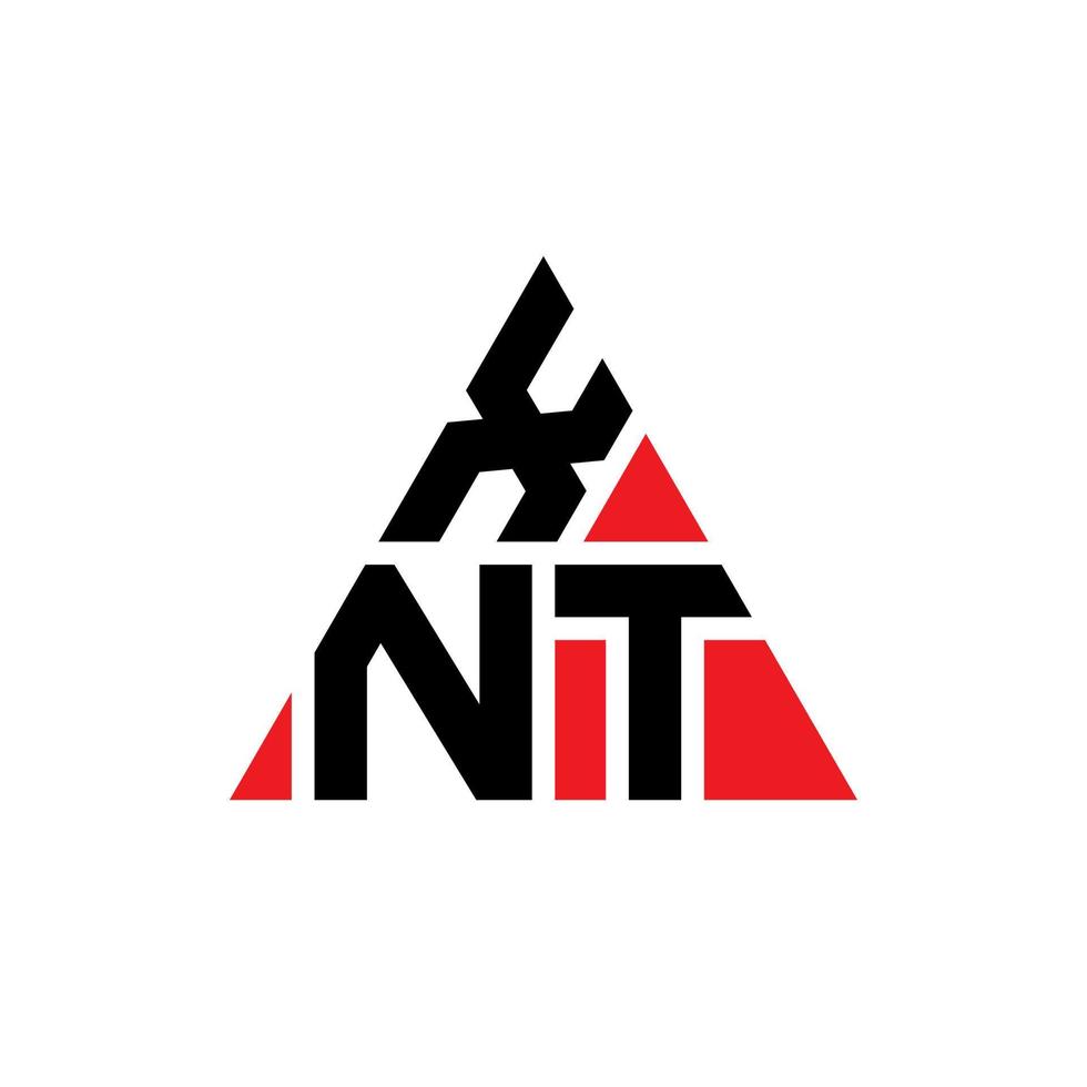xnt triangel bokstavslogotypdesign med triangelform. xnt triangel logotyp design monogram. xnt triangel vektor logotyp mall med röd färg. xnt triangulär logotyp enkel, elegant och lyxig logotyp.