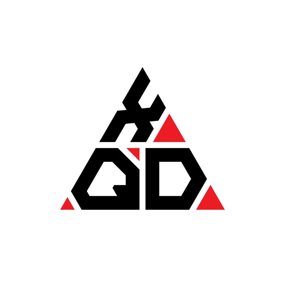 xqd-Dreieck-Buchstaben-Logo-Design mit Dreiecksform. xqd-Dreieck-Logo-Design-Monogramm. xqd-Dreieck-Vektor-Logo-Vorlage mit roter Farbe. xqd dreieckiges Logo einfaches, elegantes und luxuriöses Logo. vektor