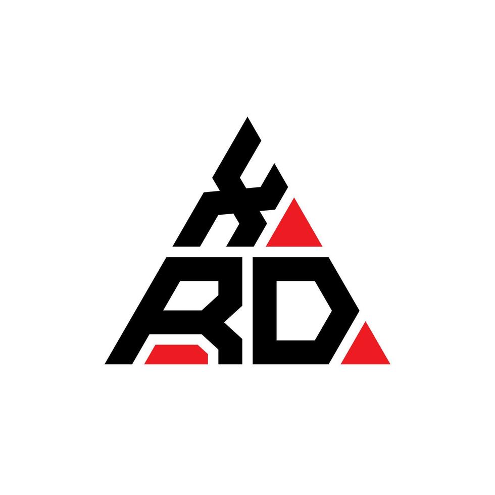 xrd triangel bokstavslogotypdesign med triangelform. xrd triangel logotyp design monogram. xrd triangel vektor logotyp mall med röd färg. xrd triangulär logotyp enkel, elegant och lyxig logotyp.